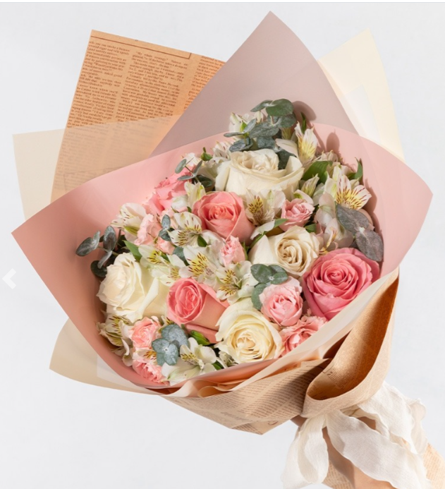 Pink/White Rose Bouquet