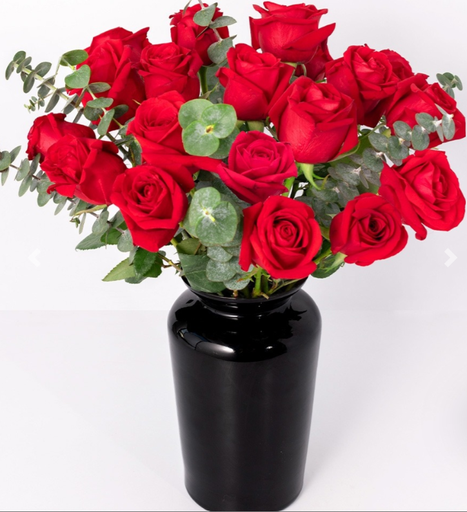 [18.00] Rose/Dollar Plant Bouquet