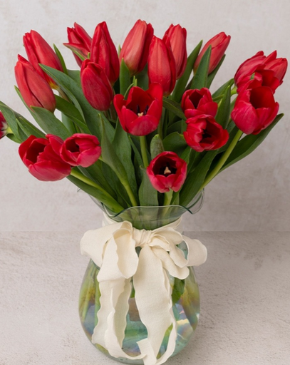 [25.00] 20 Red Tulips Bouquet