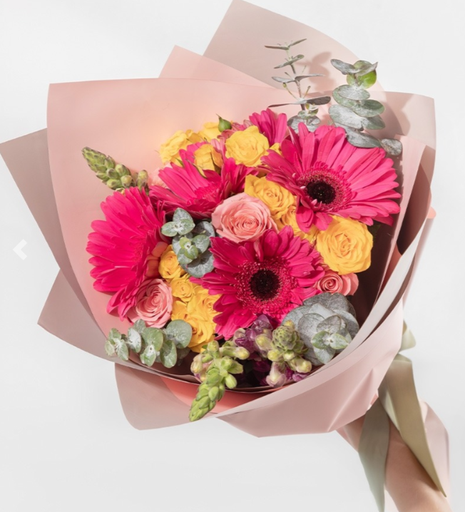 [28.00] Gerbera & Dollar Plant Bouquet