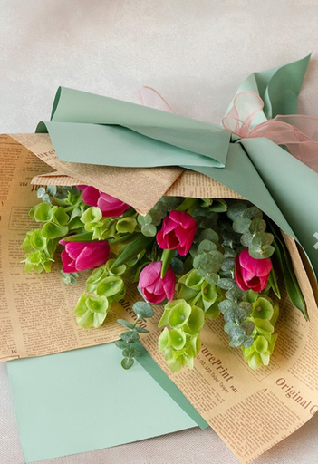 [27.00] 5 Tulip/Dollar Plant Bouquet